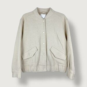 H&M | Linen-blend Bomber Jacket | S | Minimalist | Streetwear | Neutral | Basic